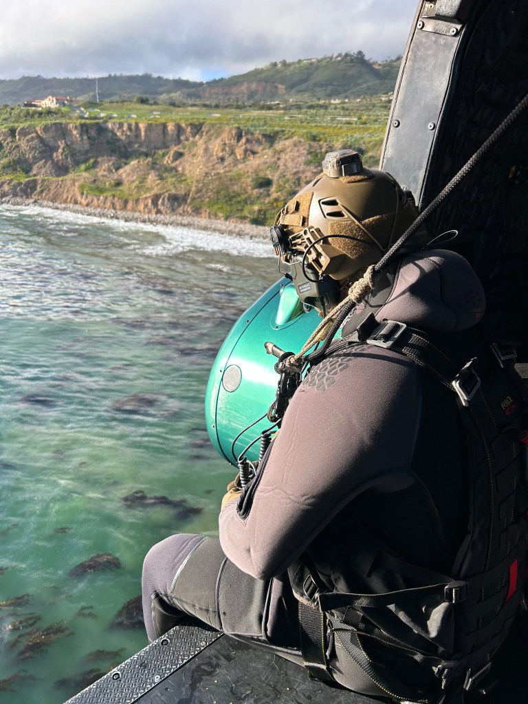 The unidentified man crashed into the waters off Rancho Palos Verdes at around 5:20 p.m., the Los Angeles Times reported. 