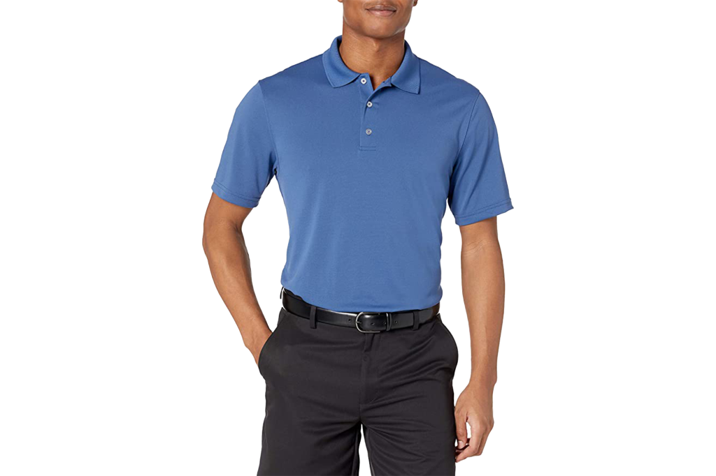 Amazon Essentials Regular-Fit Quick-Dry Golf Polo Shirt, blue