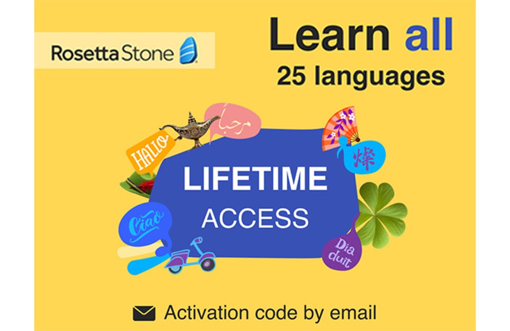 Rosetta Stone has 25 languages to learn and you have a lifetime to do it
