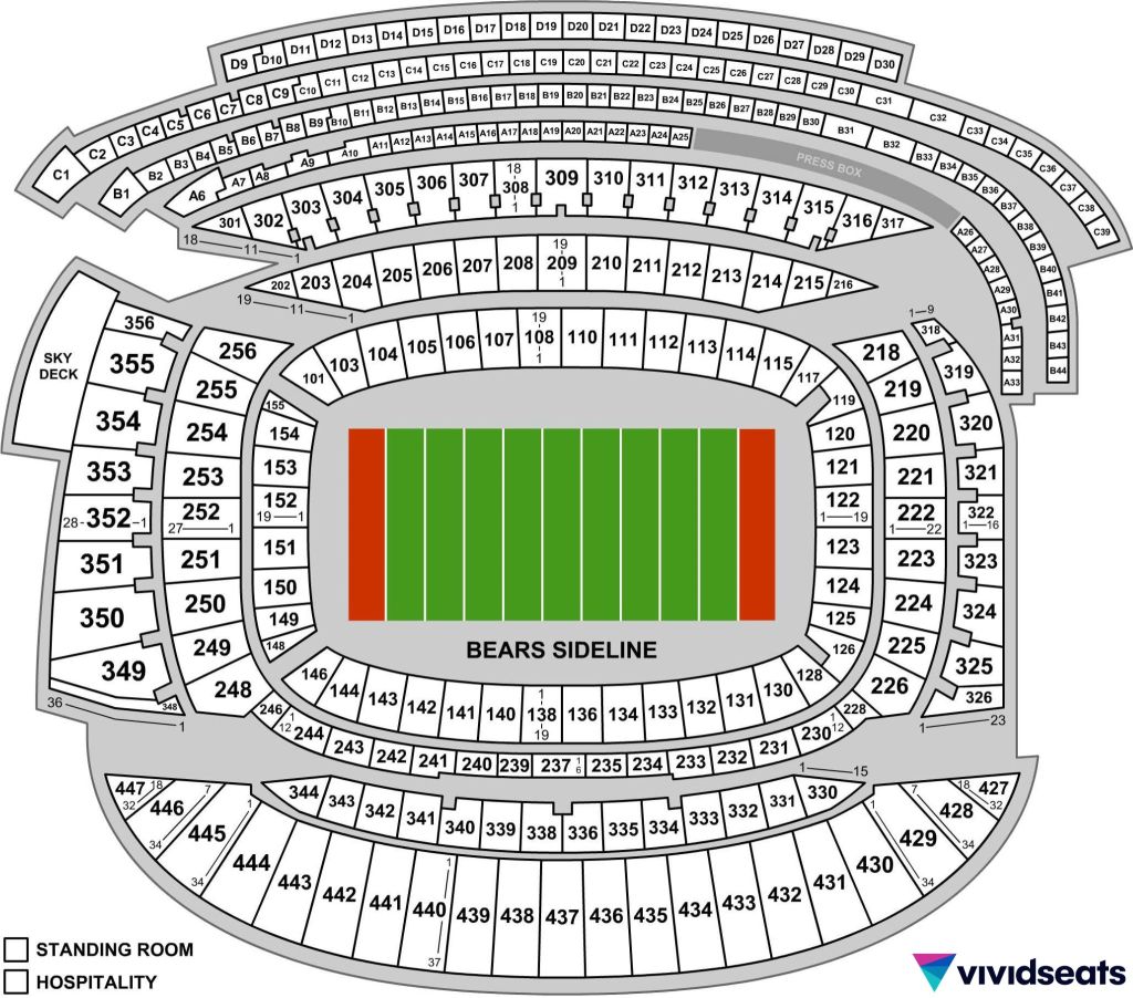 A map of the Chicago Bears' Soldier Field.