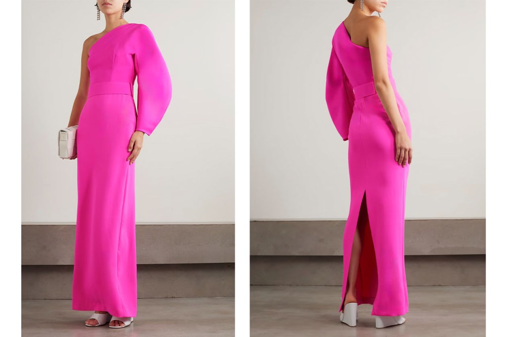 a woman in a pink dress from net-a-porter