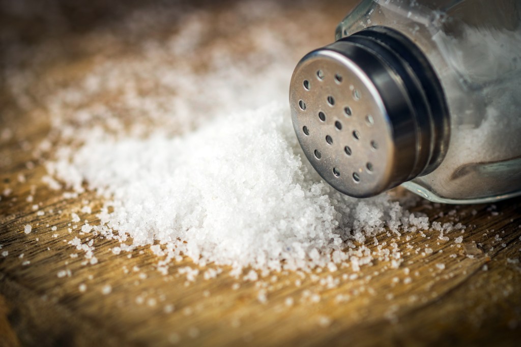 closeup of a salt shaker