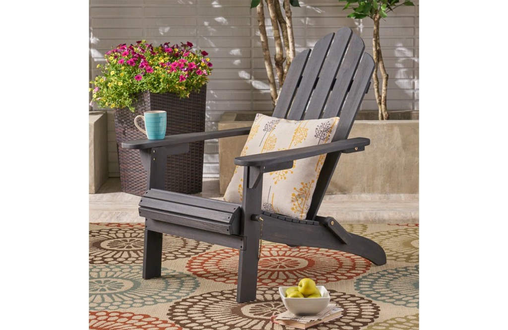 Mobley Solid Wood Folding Adirondack Chair
