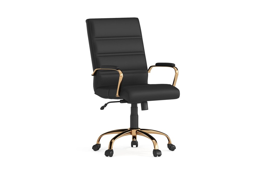 Matanah Mid-Back Executive Swivel Office Chair with Metal Frame/Arms