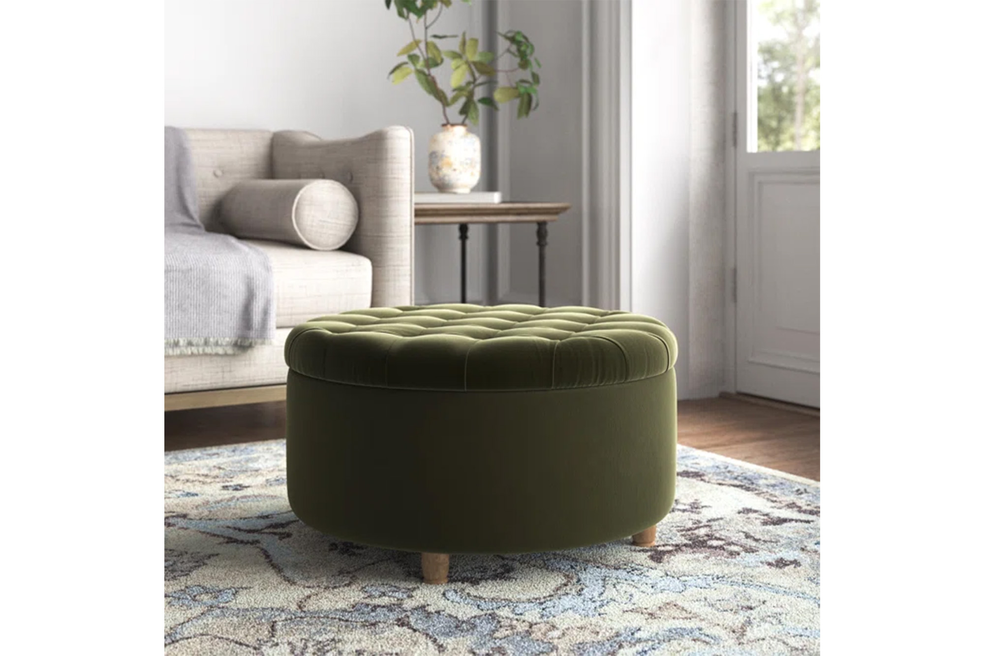 A green ottoman