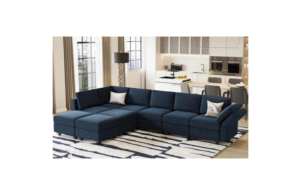 Wylodene 9 - Piece Velvet Reclining Sectional