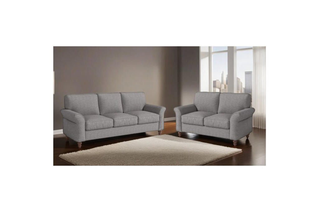 Aulora Collection Classic 2-Piece Living Room Set Apartment Compact Sofa Loveseat