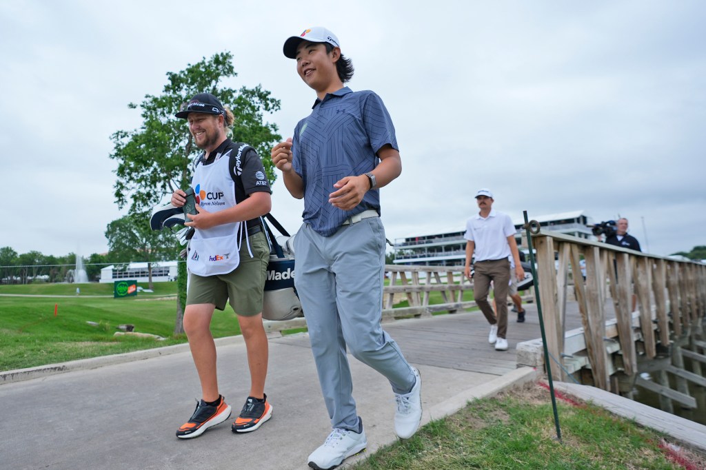 Kris Kim, 16, made the cut at the Byron Nelson on Friday.