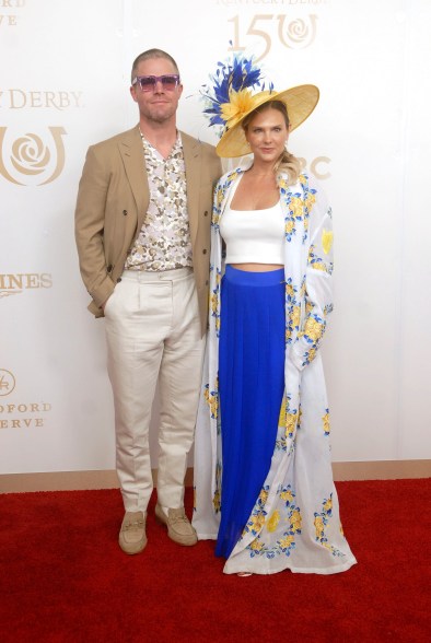 Stephen Arnell and his wife Cassandra Jean, right, poses on the 150th Kentucky Derby