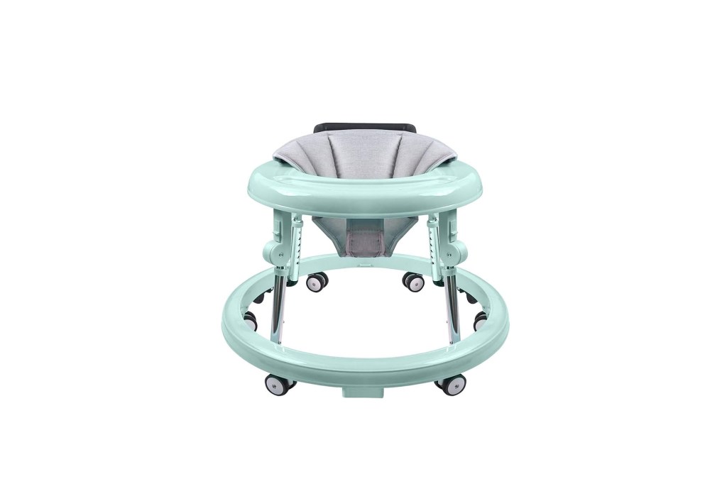 A baby chair with a seat, also known as a baby walker