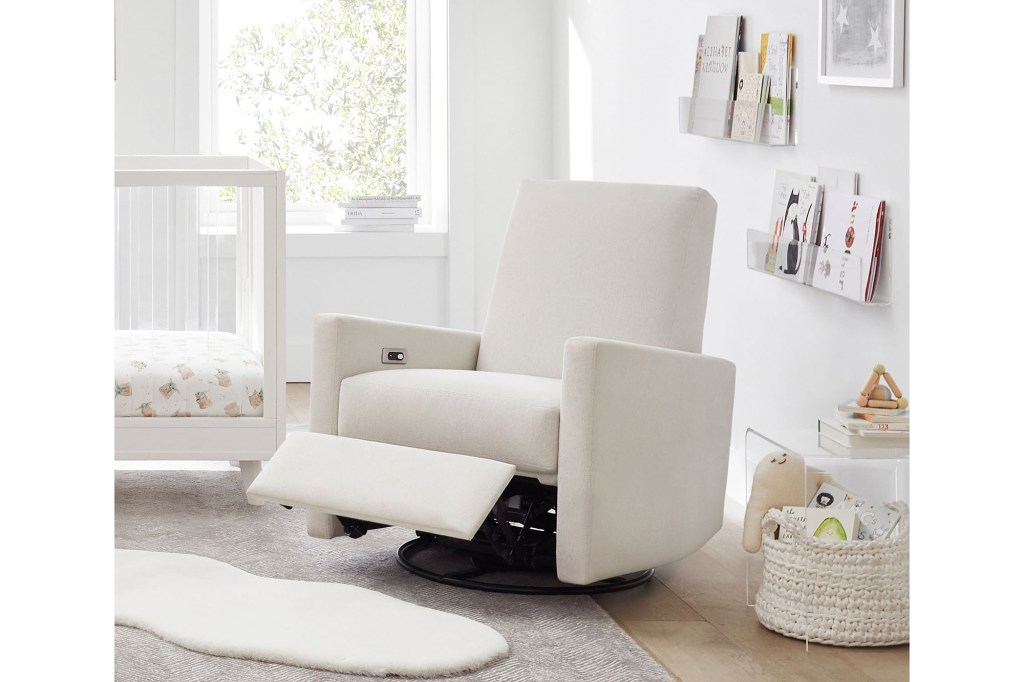 A white chair in a room