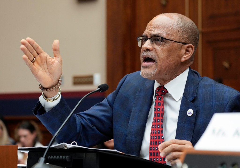 David Banks, Chancellor, New York City Public Schools, New York City Department of Education, testifies at The House Education and the Workforce Subcommittee on Early Childhood, Elementary, and Secondary Education hearing on antisemitism in K-12 schools on May 8, 2024 in Washington.