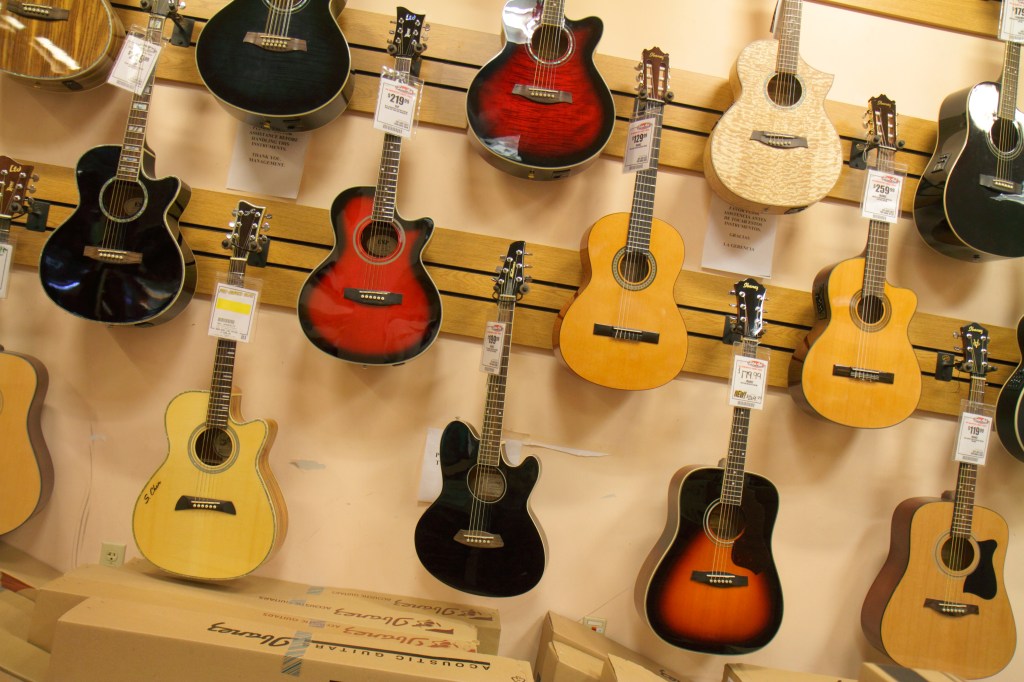 Guitars on display