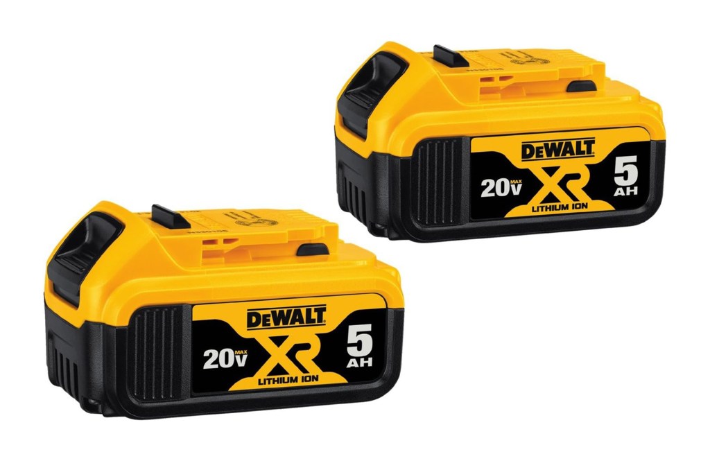 DEWALT 20V MAX XR Battery, 5 Ah, 2-Pack