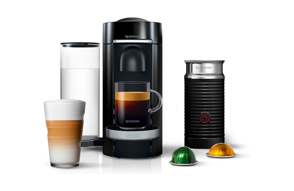 Nespresso VertuoPlus Deluxe Coffee and Espresso Machine by De'Longhi with Milk Frother