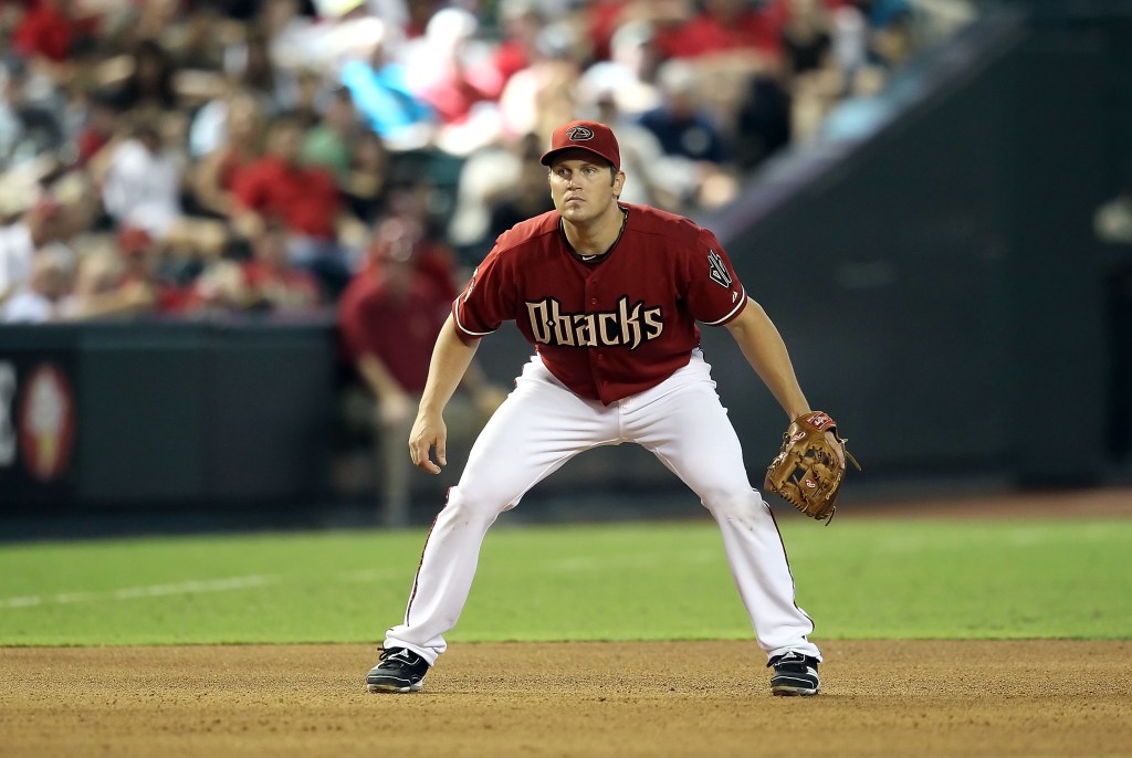 Infielder Sean Burroughs #11 of the Arizona Diamondbacks in action during the Major League Baseball game against the New York Mets at Chase Field on August 14, 2011 in Phoenix, Arizona. 