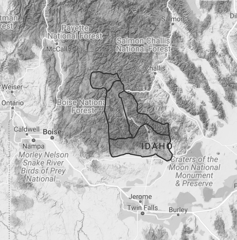 A map of where the mountain is.