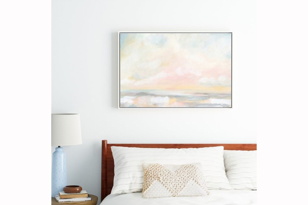 Society6 Pastel Ocean Seascape Framed Canvas