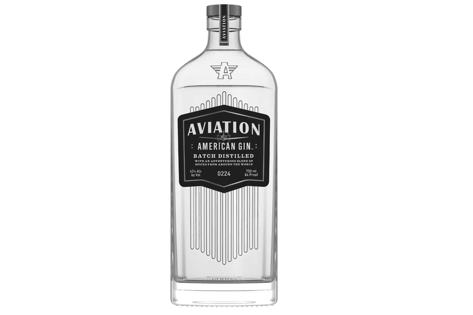 A bottle of Aviation Gin