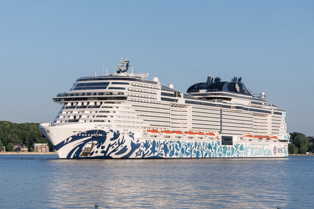 Exterior of MSC Euribia at sea.