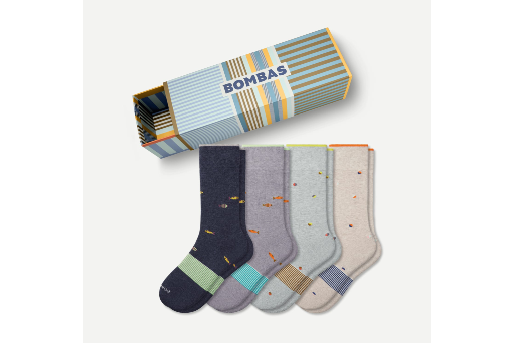 Bombas Father's Day Dress Calf Sock 4-Pack Gift Box