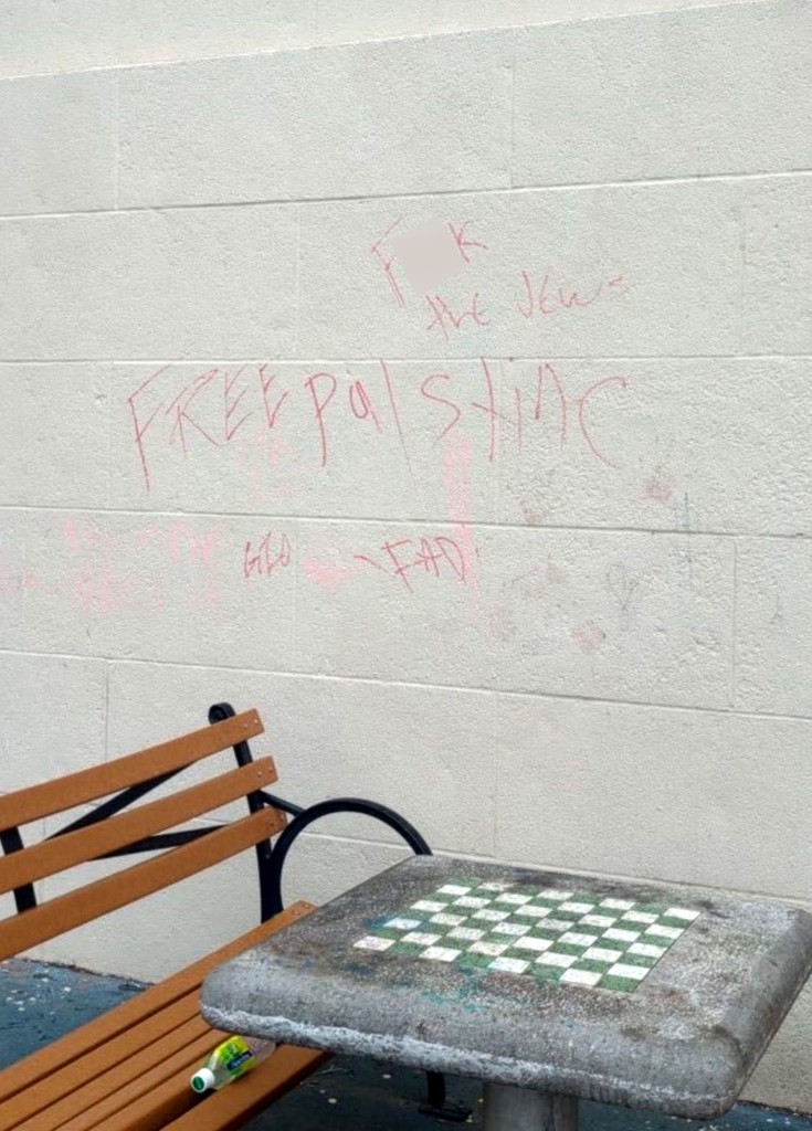 Councilwoman Inna Vernikov posted on X a photo of antisemitic graffiti at PS197