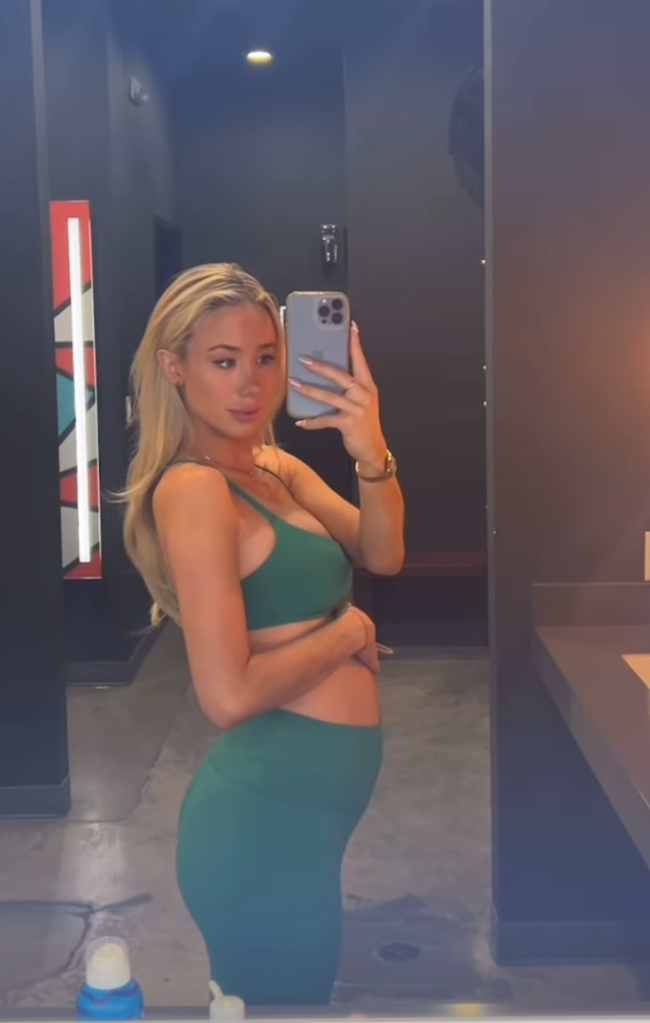 Hayden Hopkins showed off her baby bump on her Instagram story. 