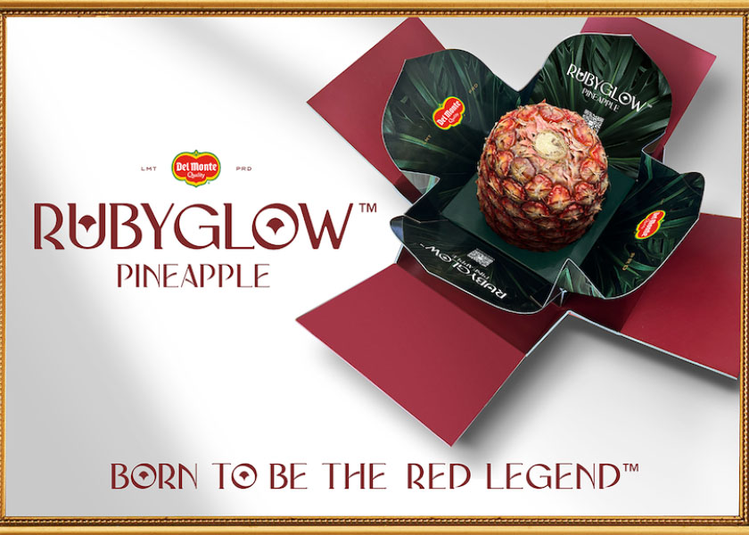 Rubyglow pineapple in its box 