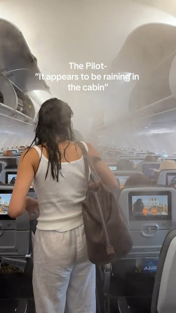 Passengers on a four-hour New York-bound flight experiencing a mysterious mist raining down from the aircraft vents