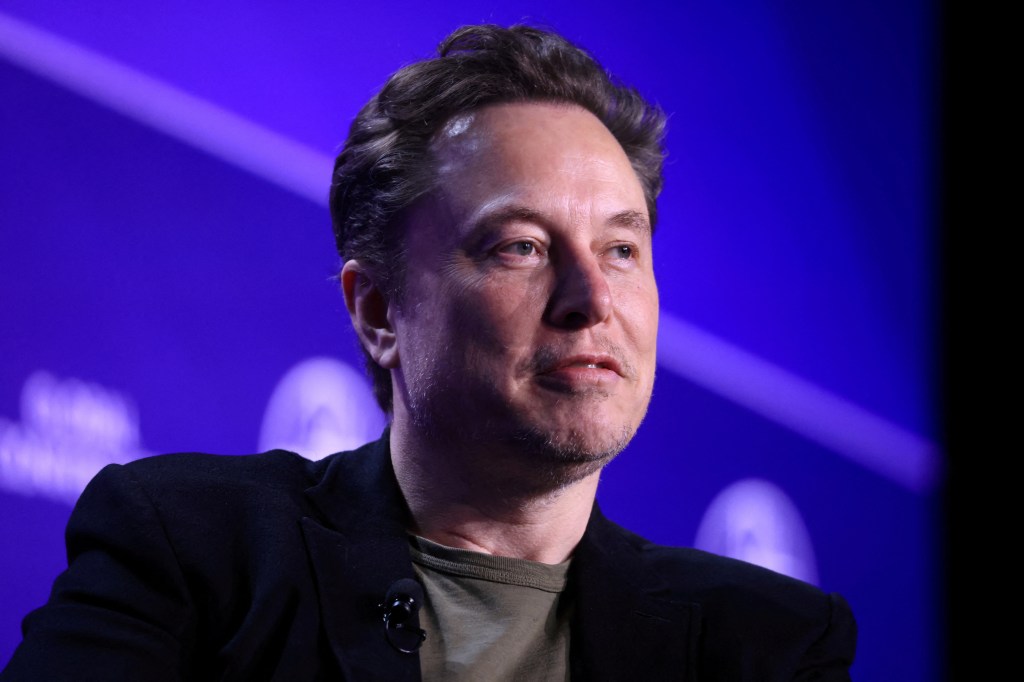 Elon Musk, CEO of SpaceX and Tesla, at the Milken Conference 2024 Global Conference Sessions in Beverly Hills, California