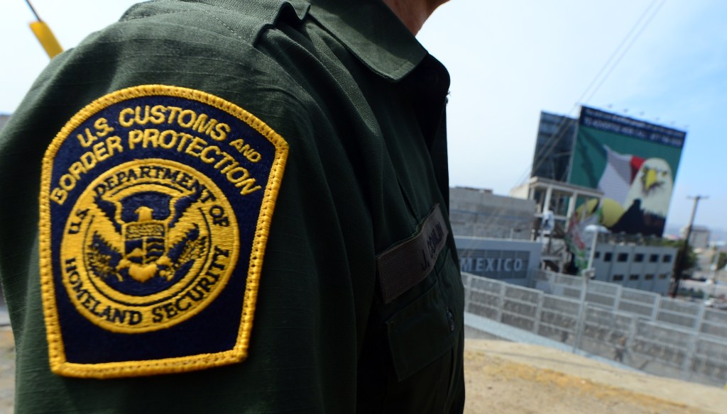 A border patrol agent working at the San Ysidro port of entry. 