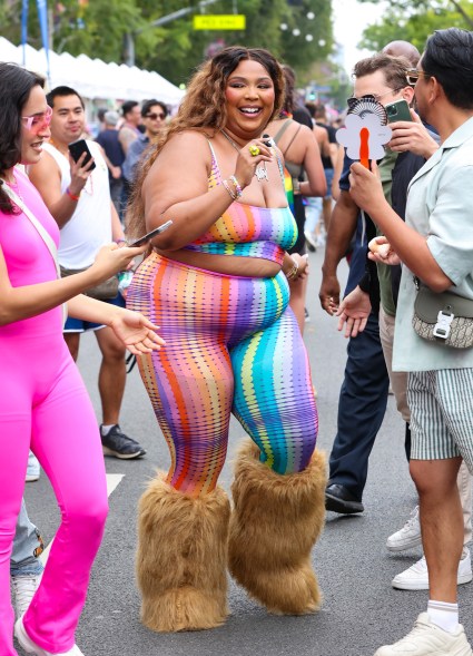 SHINING STAR: At the Pride Parade in Los Angeles, Lizzo is ready for warm and cold fronts.