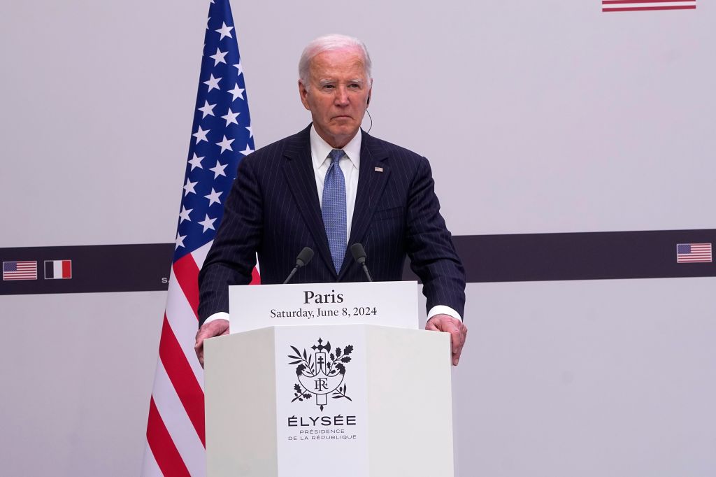 Joe Biden addressed the rescue during his press conference in Paris, where he can be seen standing at a white podium with the American flag behind him.