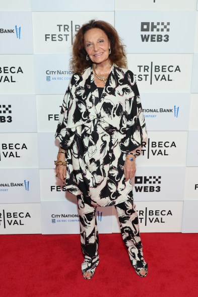 Diane Von Furstenberg attends the opening night premiere of "Diane Von Furstenberg: Woman In Charge" during the 2024 Tribeca Festival