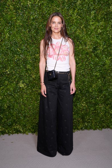 Katie Holmes, wearing CHANEL, attends the CHANEL Tribeca Festival Women's Lunch