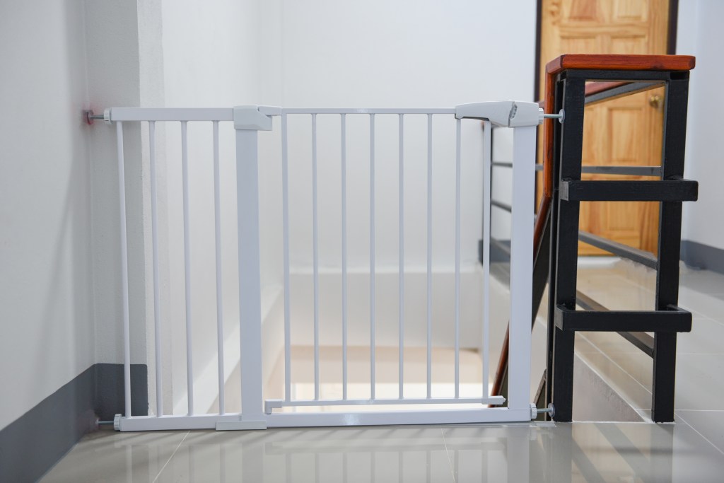 Grunch recommends installing baby gates in an Airbnb to prevent falls.