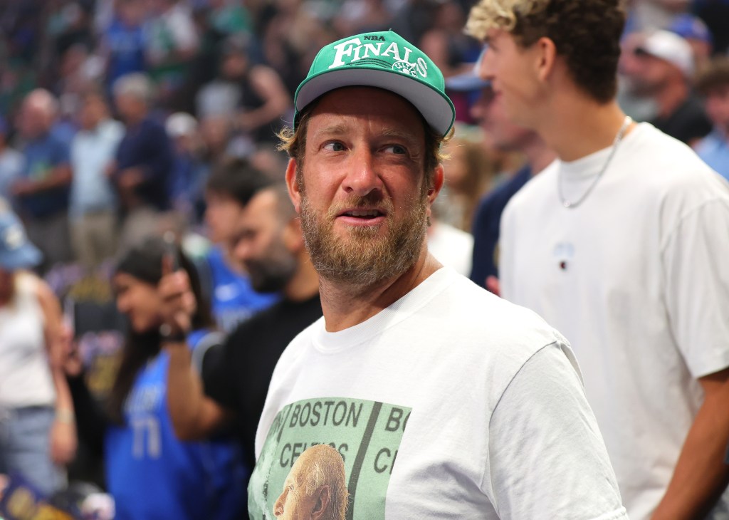 Dave Portnoy looks on prior to Game Four of the 2024 NBA Finals between the Dallas Mavericks and the Boston Celtics at American Airlines Center on June 14, 2024.