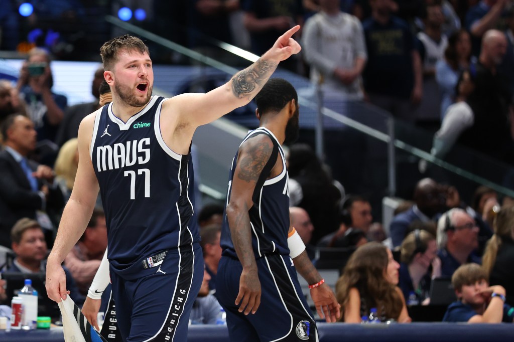  Luka Doncic of the Dallas Mavericks reacts after fouling out in the fourth quarter