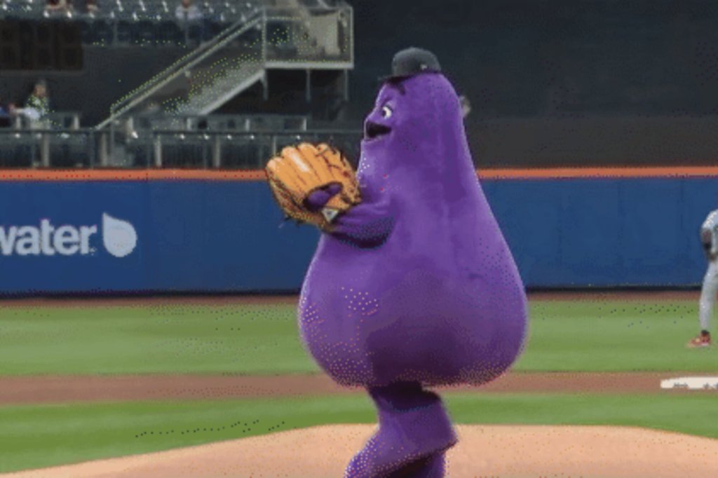 grimace first pitch mets