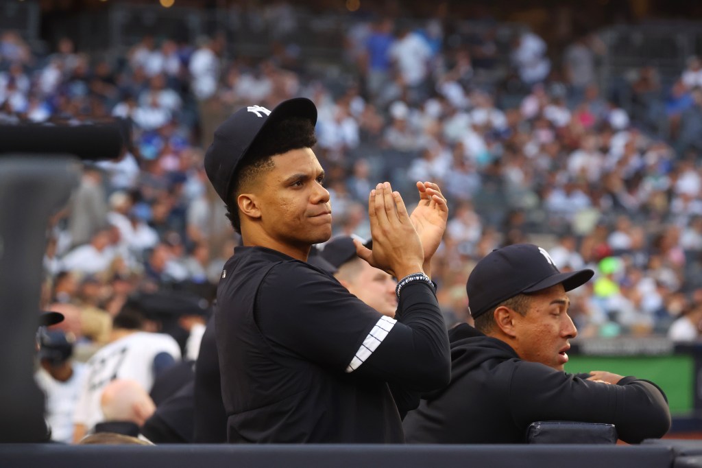 Juan Soto (22) when the New York Yankees played the Los Angeles Dodgers Friday, June 7, 2024.