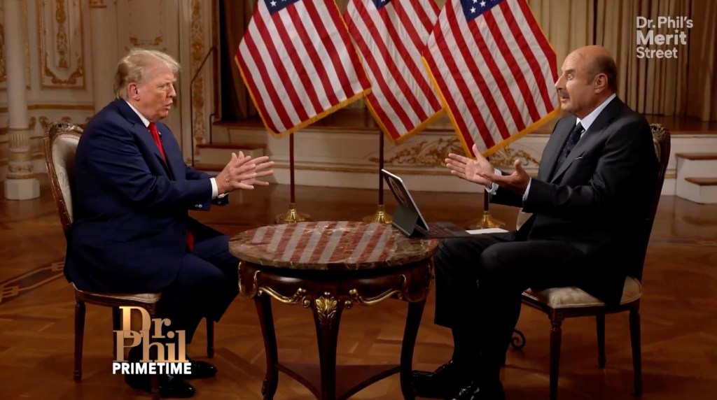 Former President Donald Trump told Dr Phil Thursday that "evil forces" were controlling President Biden. 