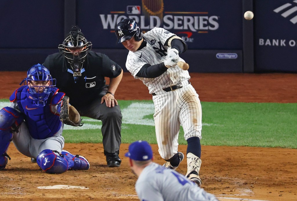 Anthony Volpe belts a grand slam in the third inning of the Yankees' Game 4 win.