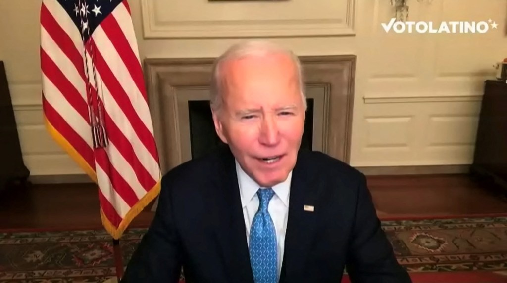 U.S. President Joe Biden delivering a speech in Washington, D.C., on October 29, 2024, as seen in a screen grab from a handout video