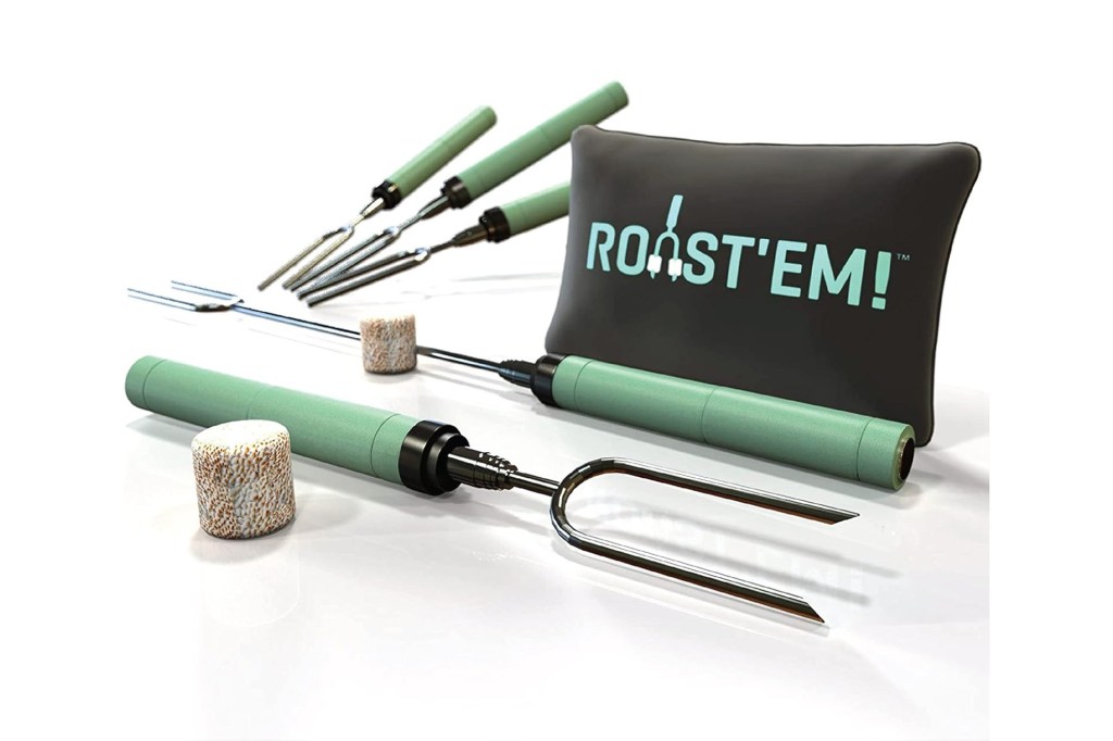 A group of roasting tools displayed on a table