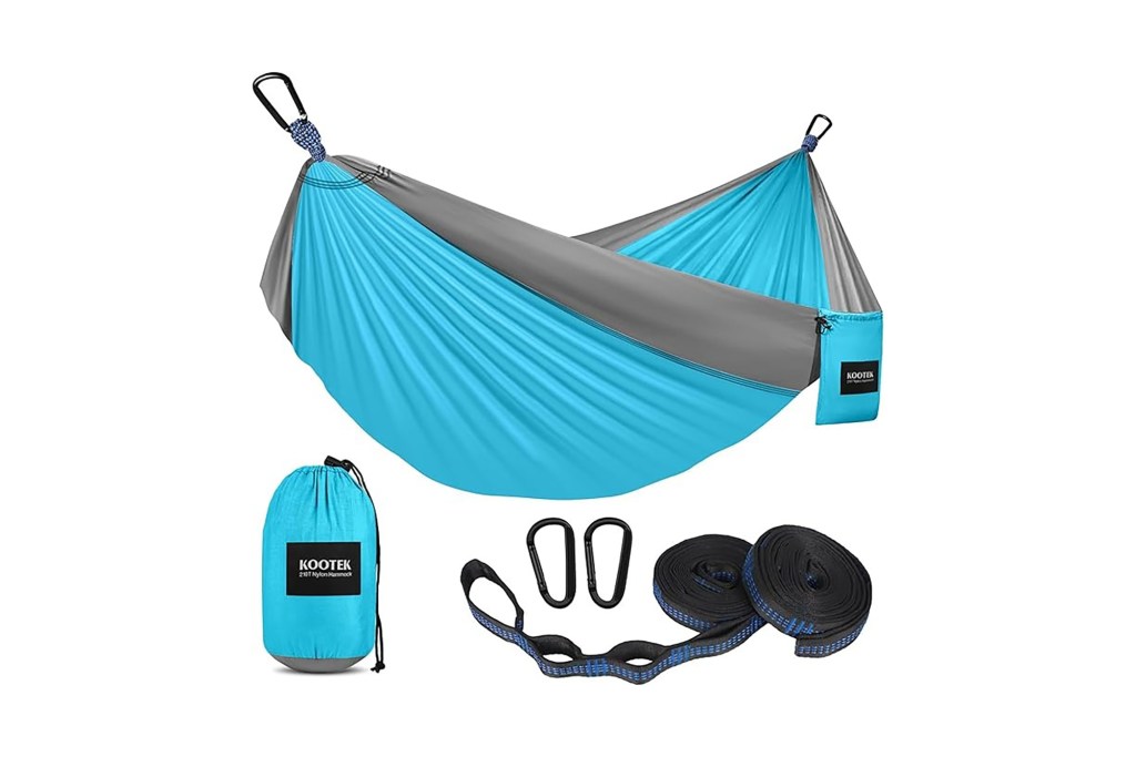 A hammock with straps