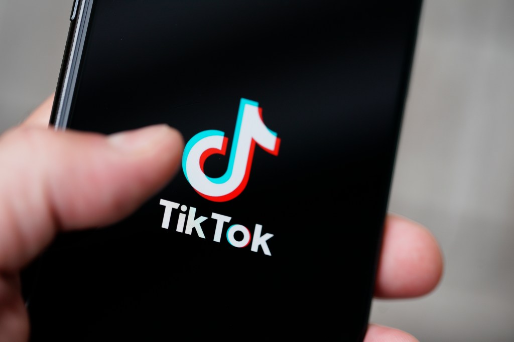 Closeup of TikTok on a cell phone.