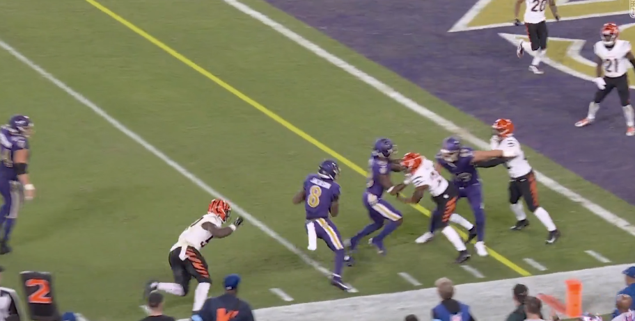 Jackson then ran all the way to the 1-yard line.