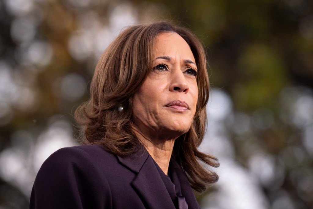 Democratic presidential nominee Vice President Kamala Harris delivers a concession speech after the 2024 presidential election, Wednesday, Nov. 6, 2024, on the campus of Howard University in Washington.