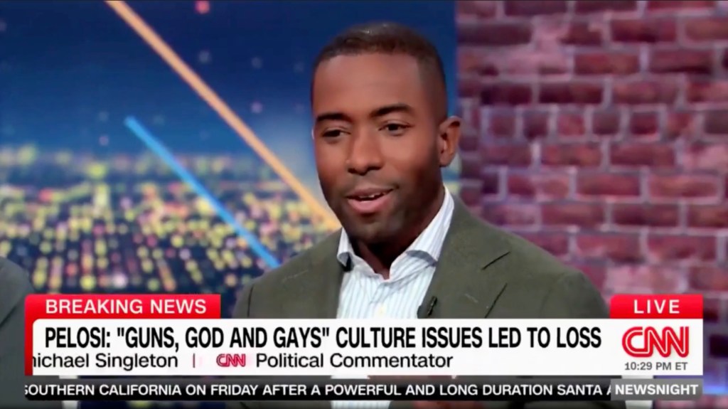 Shermichael Singleton and Jay Michaelson on CNN, debating over culture war issues related to the election and the inclusion of transgender athletes in sports.