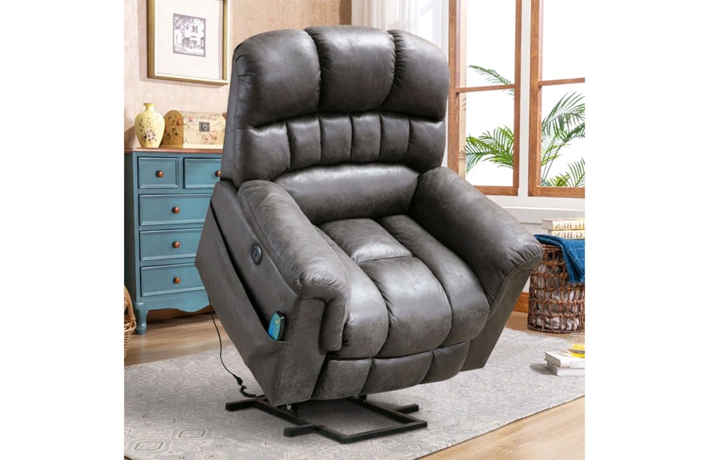 41.3" Wide Extra Large Microfiber Power Reclining Heated Massage Chair